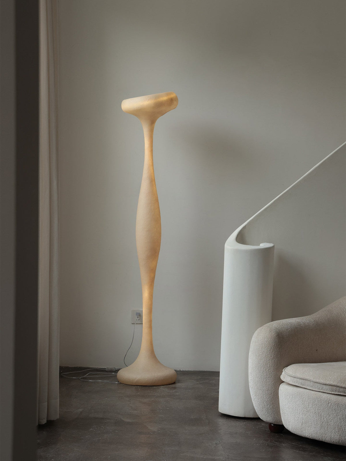 Sculptural Resin Floor Lamp with Integrated LED for Modern Interiors