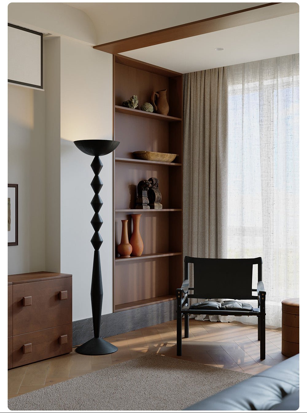 Sculptural Geometric Stack Floor Lamp for Modern Interiors