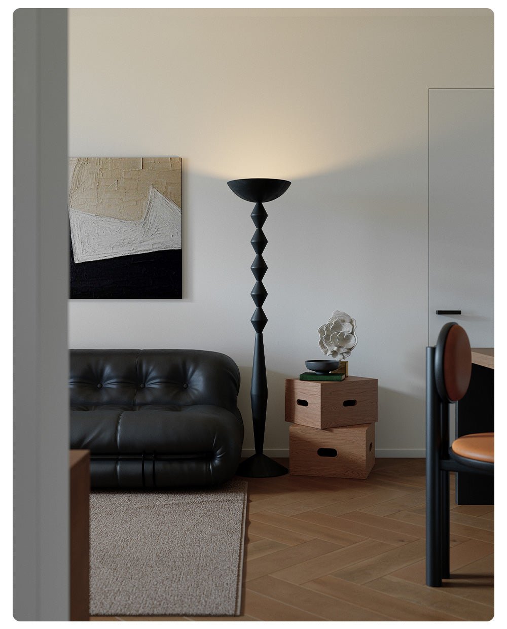 Sculptural Geometric Stack Floor Lamp for Modern Interiors