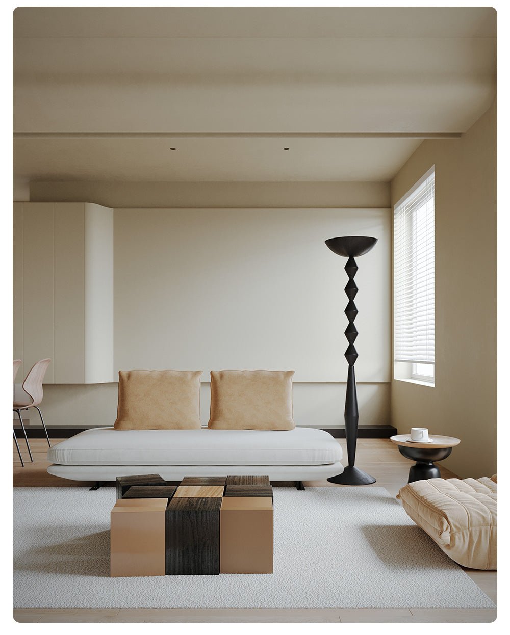 Sculptural Geometric Stack Floor Lamp for Modern Interiors