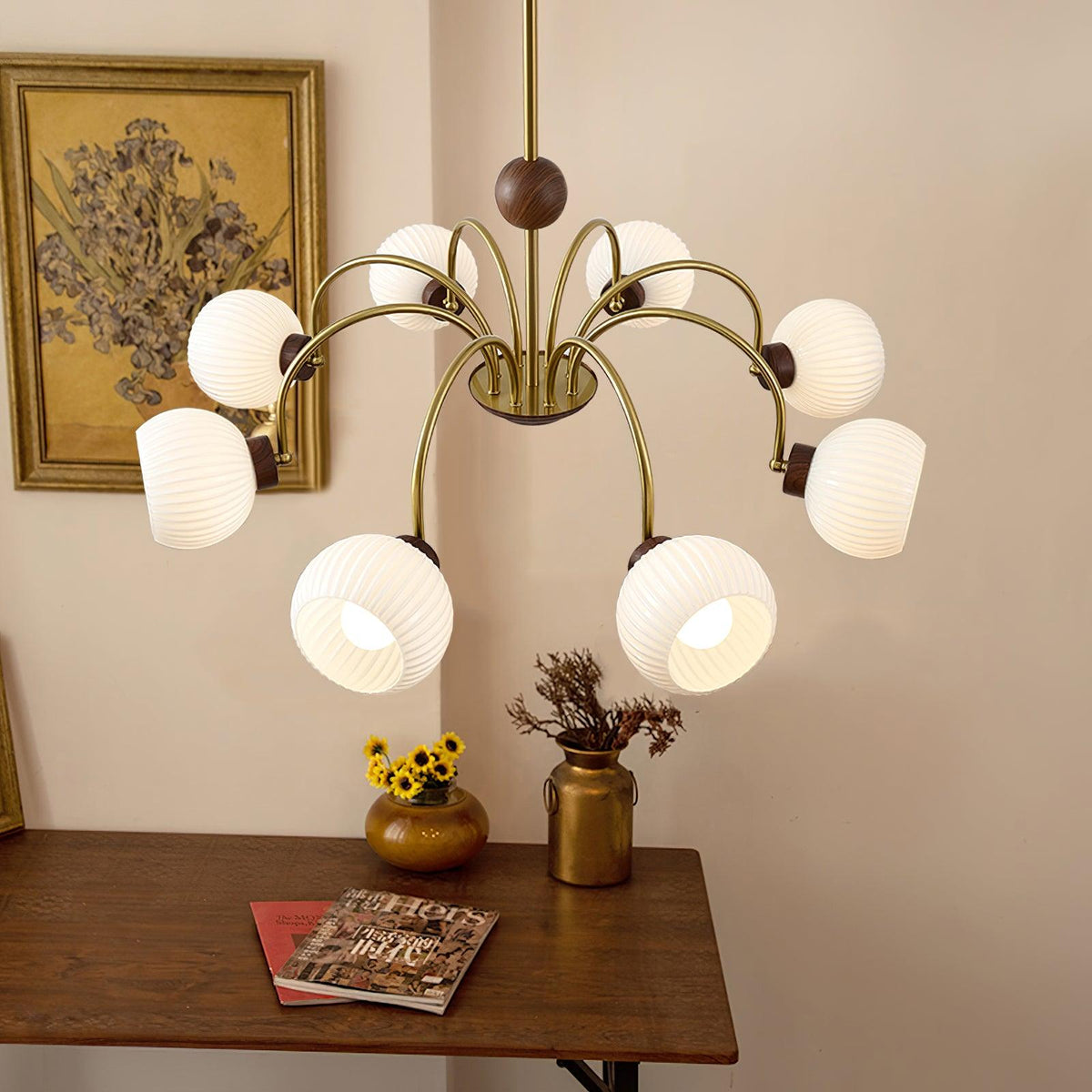 sculptural-glass-ribbed-chandelier