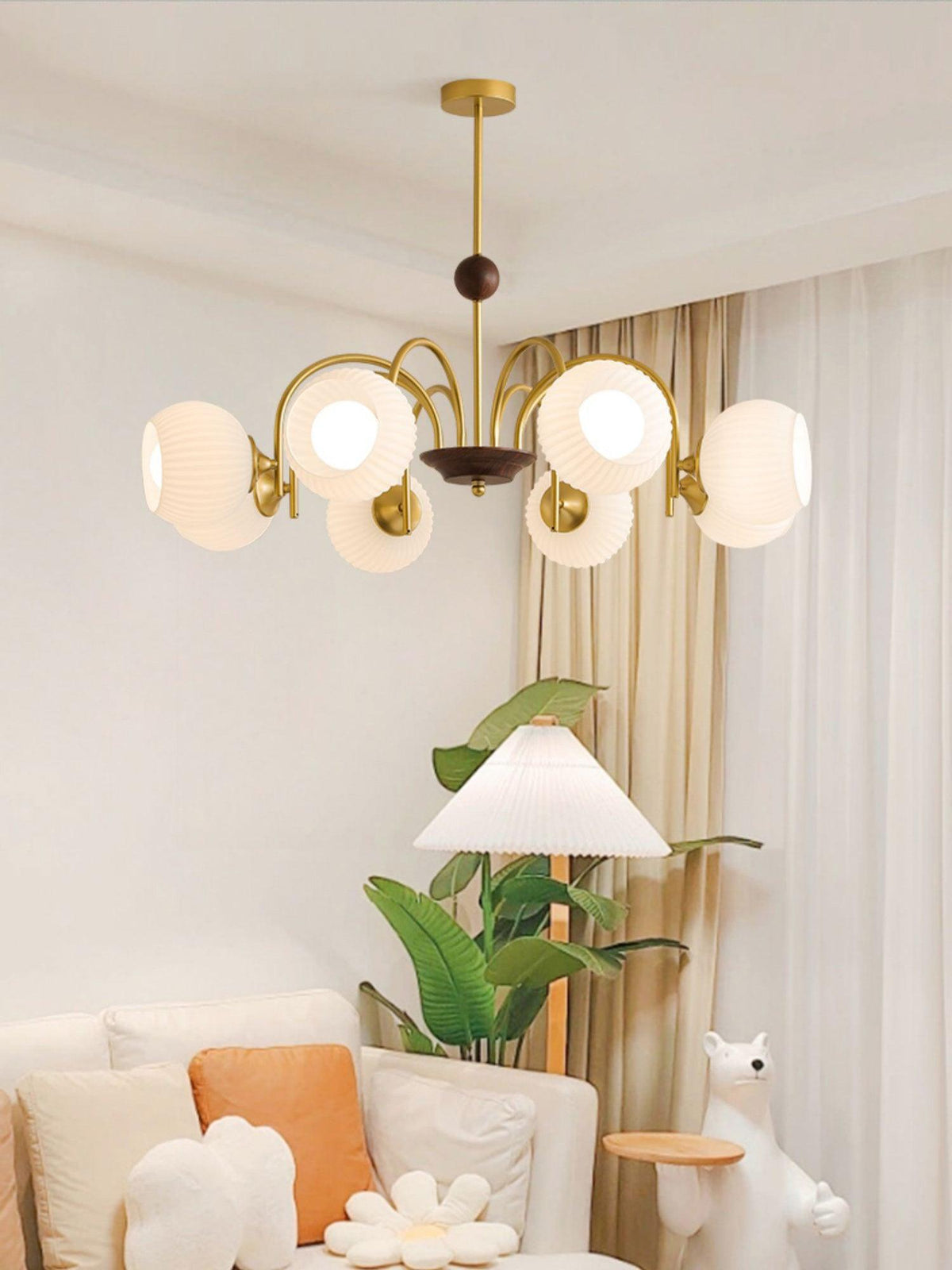 sculptural-glass-ribbed-chandelier