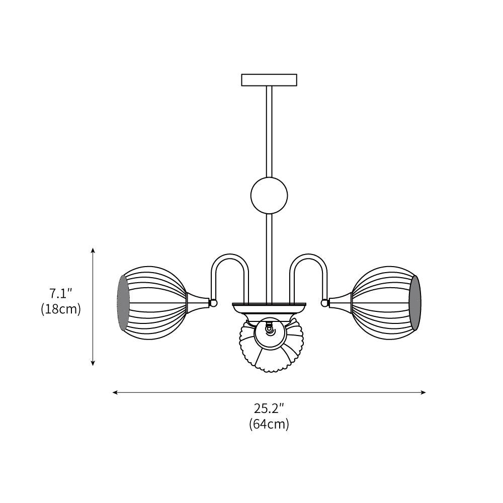 sculptural-glass-ribbed-chandelier