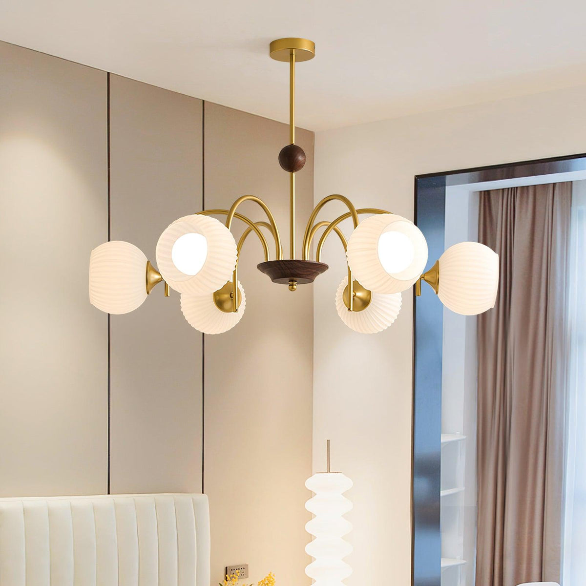 sculptural-glass-ribbed-chandelier