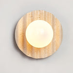 Selorar Travertine Wall Sconce — Natural Stone & Glass