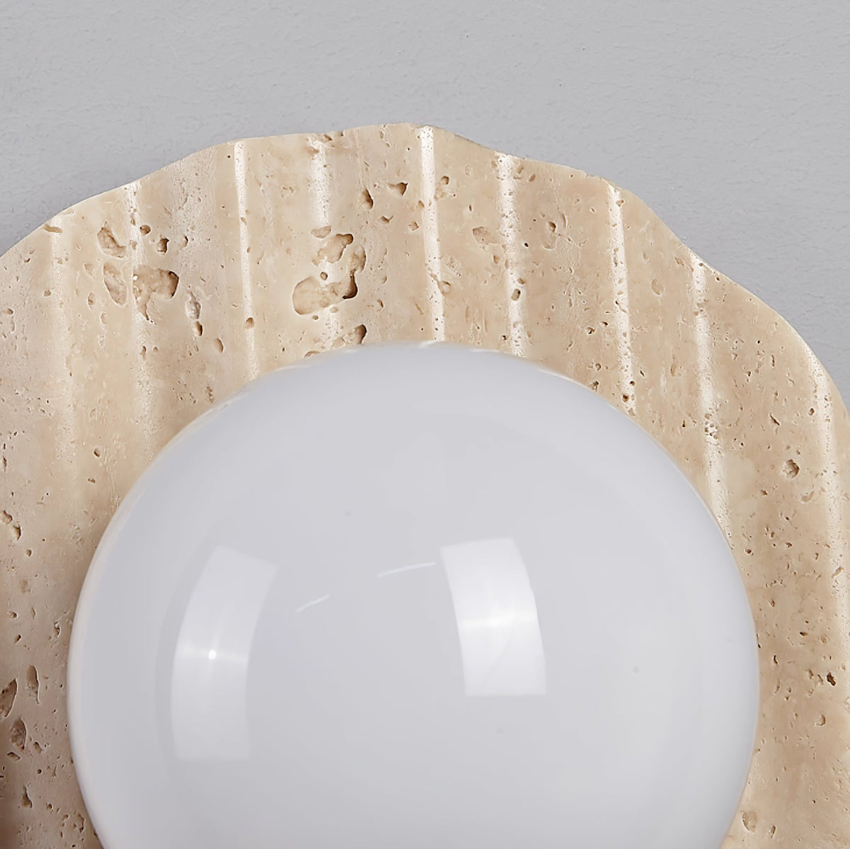 Selorar Travertine Wall Sconce — Natural Stone & Glass
