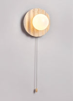 Selorar Travertine Wall Sconce — Natural Stone & Glass