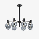 Selva Black Chandelier – Modern Smoke Glass Globe Pendant Light