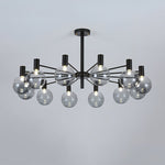 Selva Black Chandelier – Modern Smoke Glass Globe Pendant Light