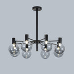 Selva Black Chandelier – Modern Smoke Glass Globe Pendant Light