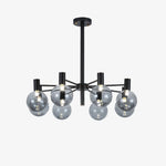 Selva Black Chandelier – Modern Smoke Glass Globe Pendant Light