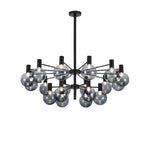 Selva Black Chandelier – Modern Smoke Glass Globe Pendant Light