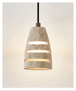 Selvarin Travertine Pendant Light – Sculptural Stone Hanging Lamp for Dining and Living Spaces