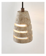 Selvarin Travertine Pendant Light – Sculptural Stone Hanging Lamp for Dining and Living Spaces