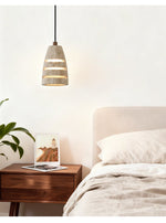 Selvarin Travertine Pendant Light – Sculptural Stone Hanging Lamp for Dining and Living Spaces