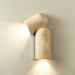Selvian Sculptural Travertine Wall Sconce for Modern Interiors