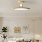 15 7 19 7 In Wood Grain Round Semi Flush Mount Ceiling Light
