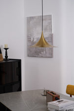 Semi Arch Pendant Light – Designer Aluminum Swag Lamp for Dining & Living Spaces