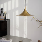 Semi Arch Pendant Light – Designer Aluminum Swag Lamp for Dining & Living Spaces