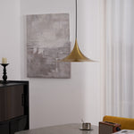 Semi Arch Pendant Light – Designer Aluminum Swag Lamp for Dining & Living Spaces