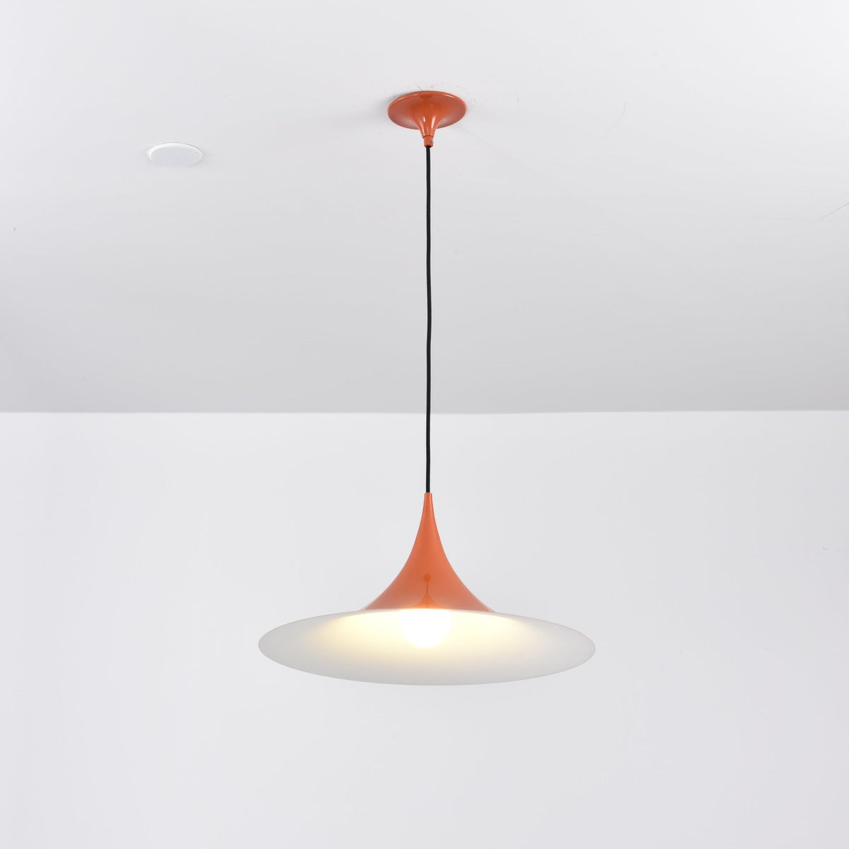 Semi Arch Pendant Light – Designer Aluminum Swag Lamp for Dining & Living Spaces