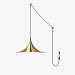 Semi Arch Pendant Light – Designer Aluminum Swag Lamp for Dining & Living Spaces