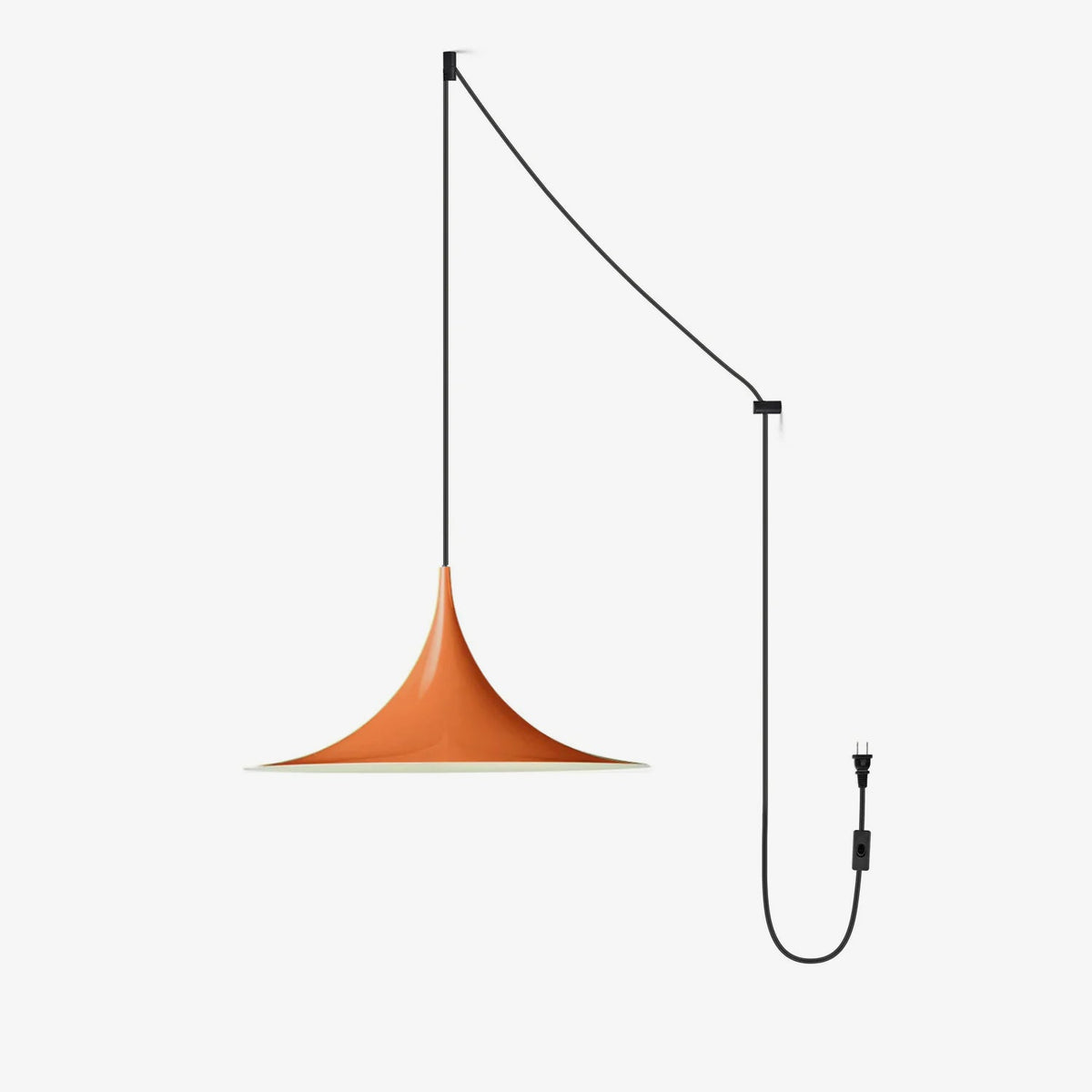 Semi Arch Pendant Light – Designer Aluminum Swag Lamp for Dining & Living Spaces