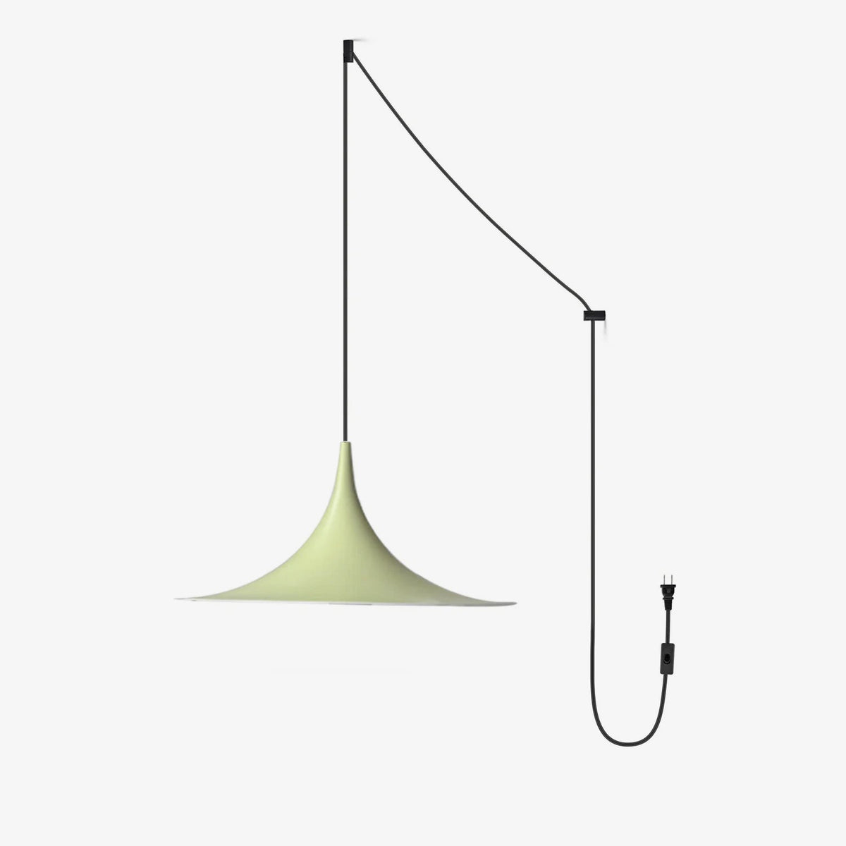 Semi Arch Pendant Light – Designer Aluminum Swag Lamp for Dining & Living Spaces