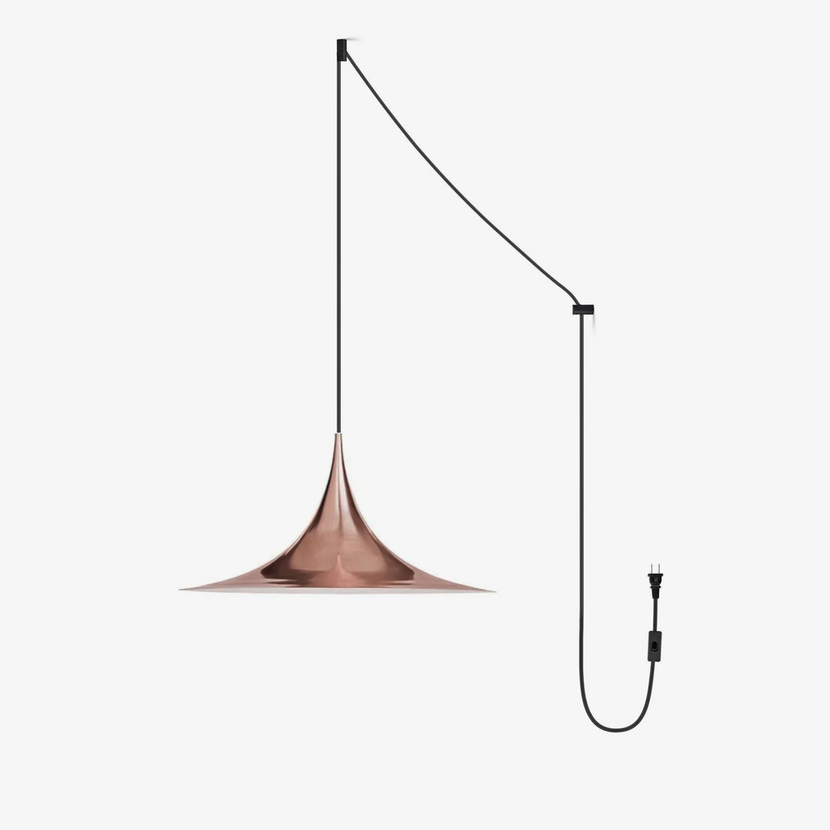 Semi Arch Pendant Light – Designer Aluminum Swag Lamp for Dining & Living Spaces