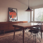 Semi Arch Pendant Light – Designer Aluminum Swag Lamp for Dining & Living Spaces