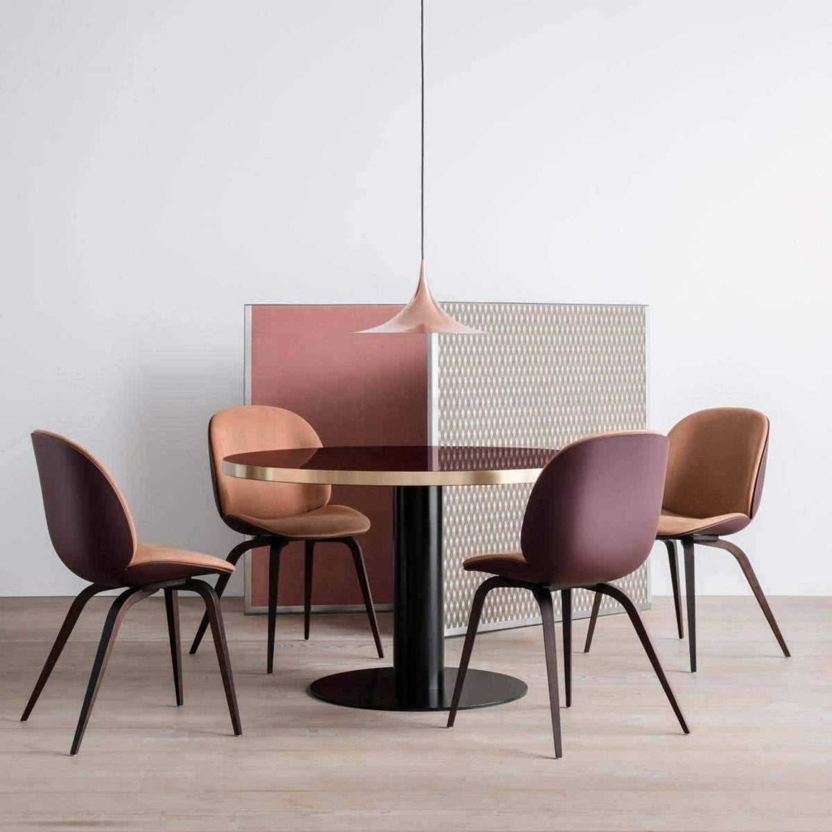 Semi Arch Pendant Light – Designer Aluminum Swag Lamp for Dining & Living Spaces