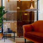 Semi Arch Pendant Light – Designer Aluminum Swag Lamp for Dining & Living Spaces