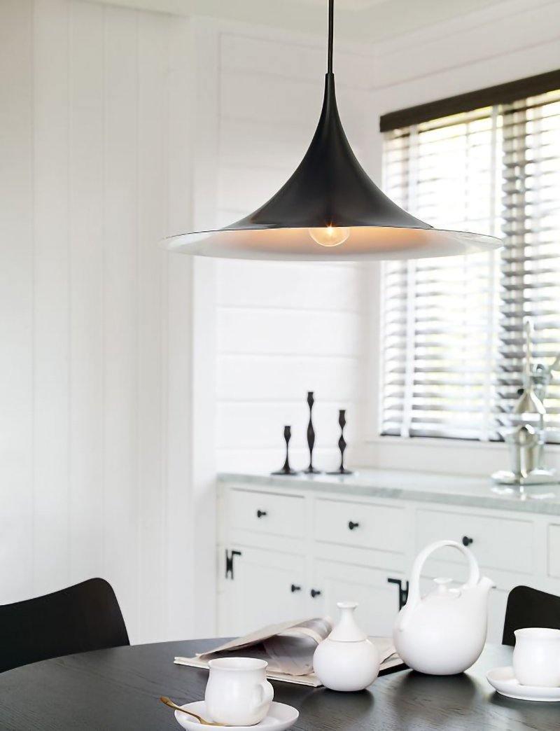 Semi Arch Pendant Light – Designer Aluminum Swag Lamp for Dining & Living Spaces