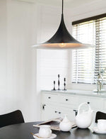 Semi Arch Pendant Light – Designer Aluminum Swag Lamp for Dining & Living Spaces