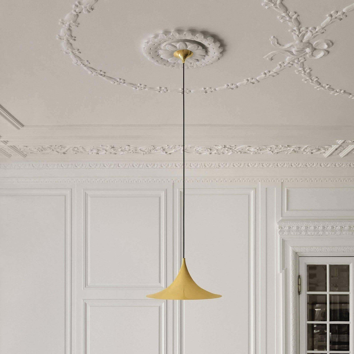 Semi Arch Pendant Light – Designer Aluminum Swag Lamp for Dining & Living Spaces