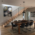 Semi Arch Pendant Light – Designer Aluminum Swag Lamp for Dining & Living Spaces