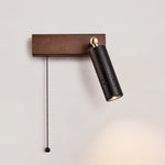 Sentinel Swivel Spot Sconce – Black Travertine & Walnut Wall Light