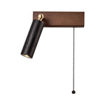 Sentinel Swivel Spot Sconce – Black Travertine & Walnut Wall Light