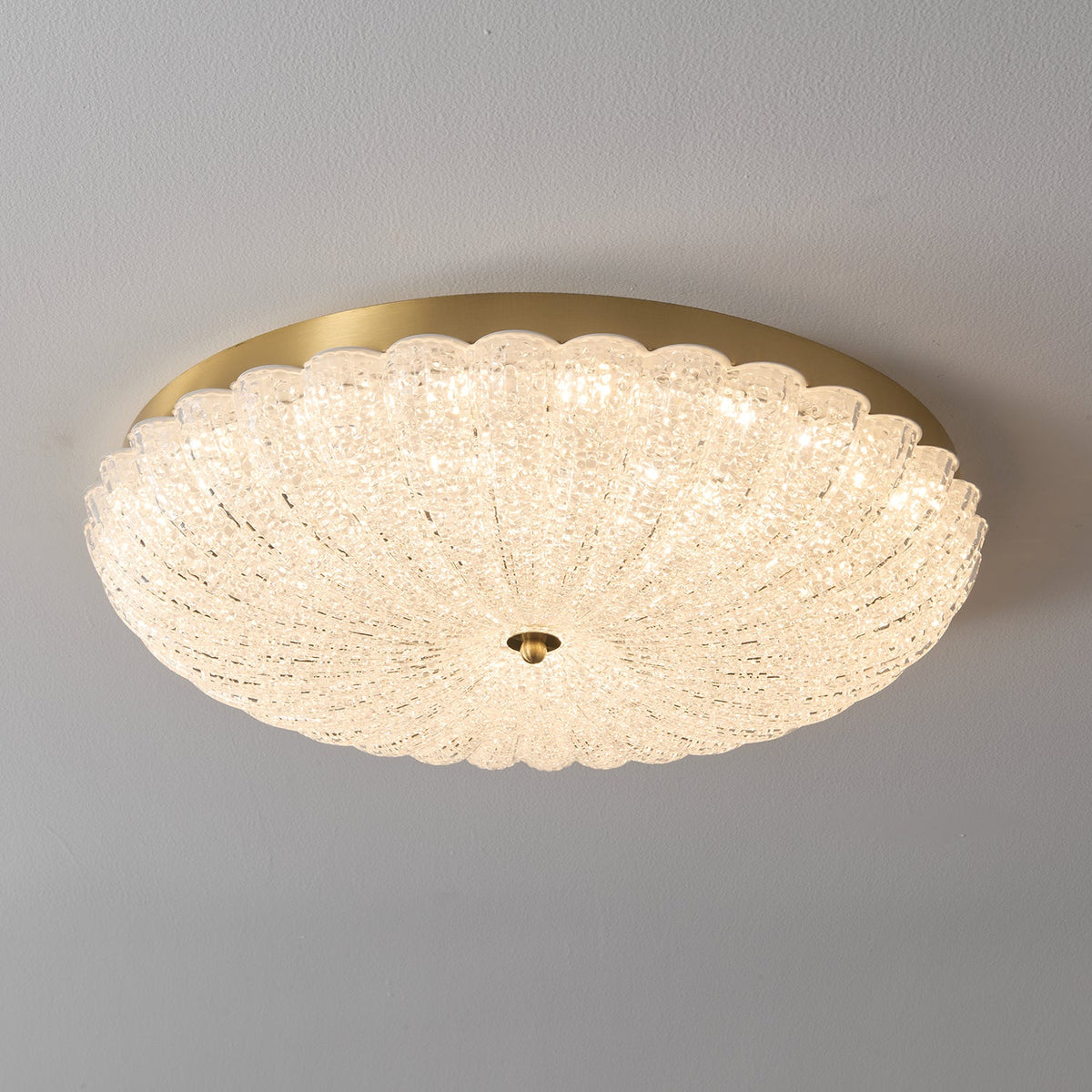 Seraphim Modern Gold Ceiling Light with Clear Glass Accents