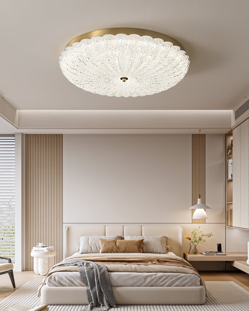 Seraphim Modern Gold Ceiling Light with Clear Glass Accents