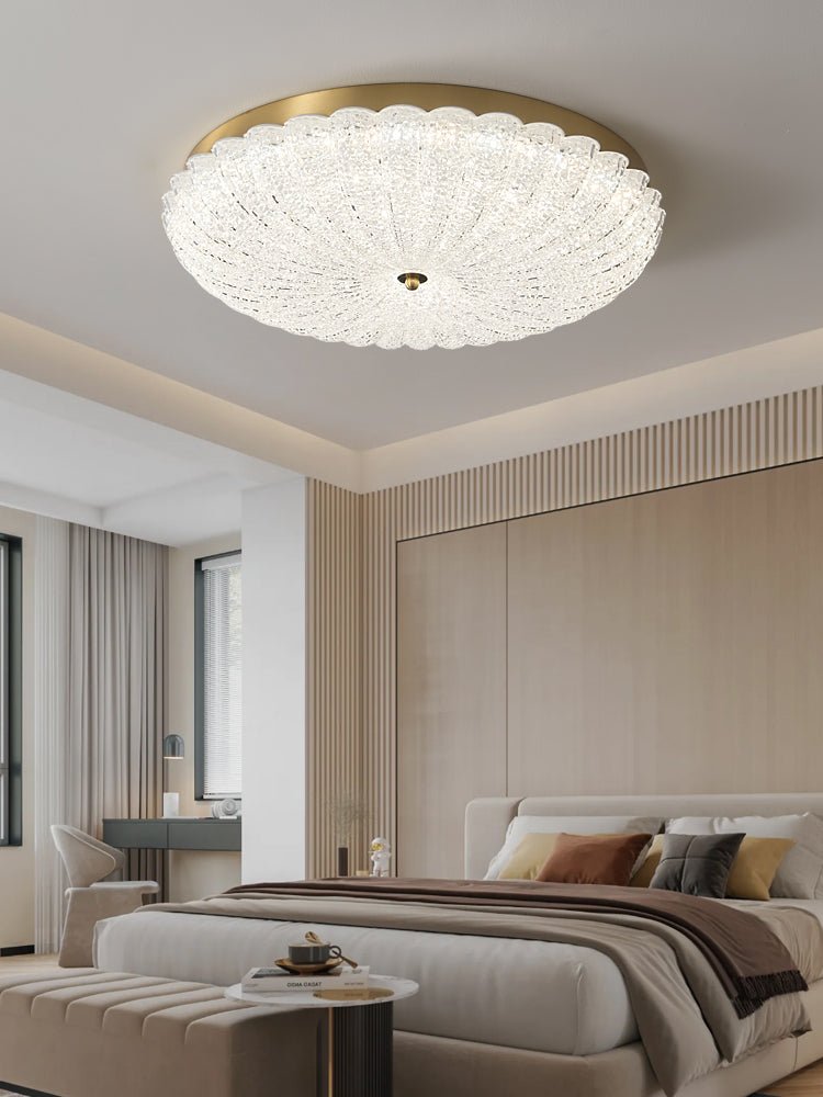 Seraphim Modern Gold Ceiling Light with Clear Glass Accents
