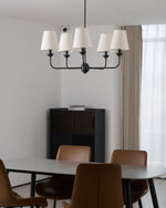 Seraphine Grace Chandelier – Modern Brass & Fabric Statement Light for Dining and Living Rooms