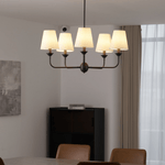 Seraphine Grace Chandelier – Modern Brass & Fabric Statement Light for Dining and Living Rooms