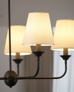 Seraphine Grace Chandelier – Modern Brass & Fabric Statement Light for Dining and Living Rooms