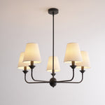 Seraphine Grace Chandelier – Modern Brass & Fabric Statement Light for Dining and Living Rooms