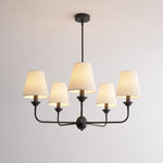 Seraphine Grace Chandelier – Modern Brass & Fabric Statement Light for Dining and Living Rooms
