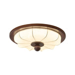 Seraphyne Flush Mount Ceiling Light in Walnut and Fabric
