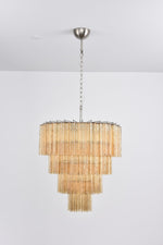 Serava Cascade Glass Chandelier – Modern Murano-Inspired Pendant Light for Dining Room and Foyer