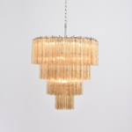 Serava Cascade Glass Chandelier – Modern Murano-Inspired Pendant Light for Dining Room and Foyer