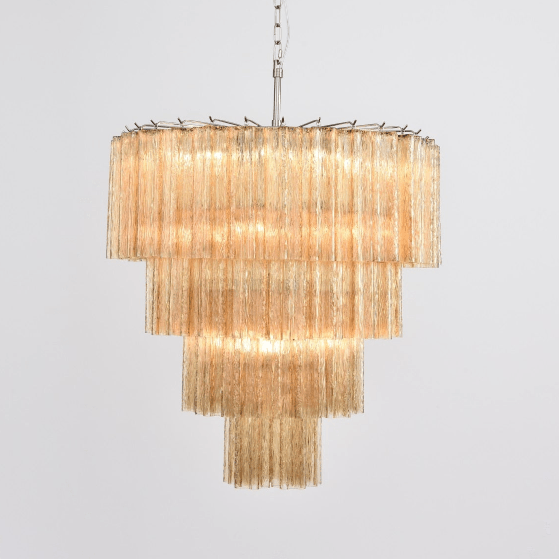Serava Cascade Glass Chandelier – Modern Murano-Inspired Pendant Light for Dining Room and Foyer